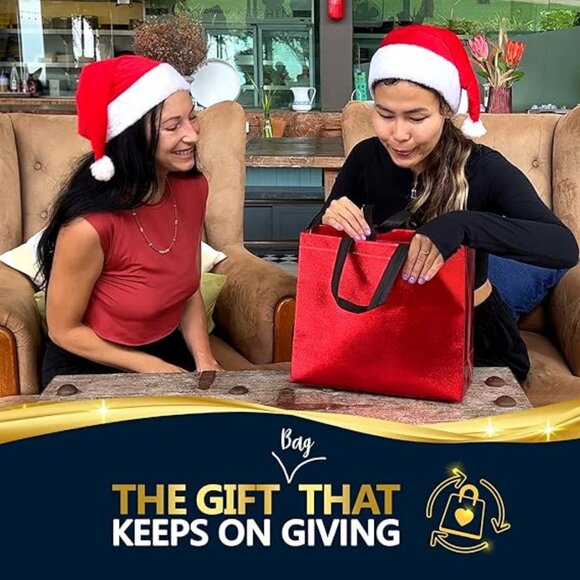 Mix Color Gift Bags Large Size – Set of 12 Reusable Gift Bags From Six Vibrant - Picture 3 of 5